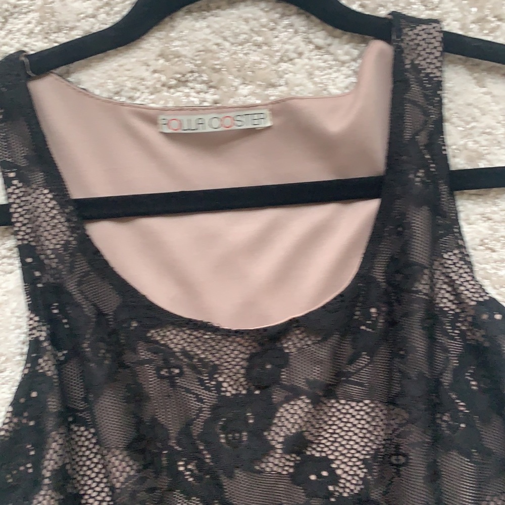 Lace black dress size small with nude lining - Picture 3 of 3